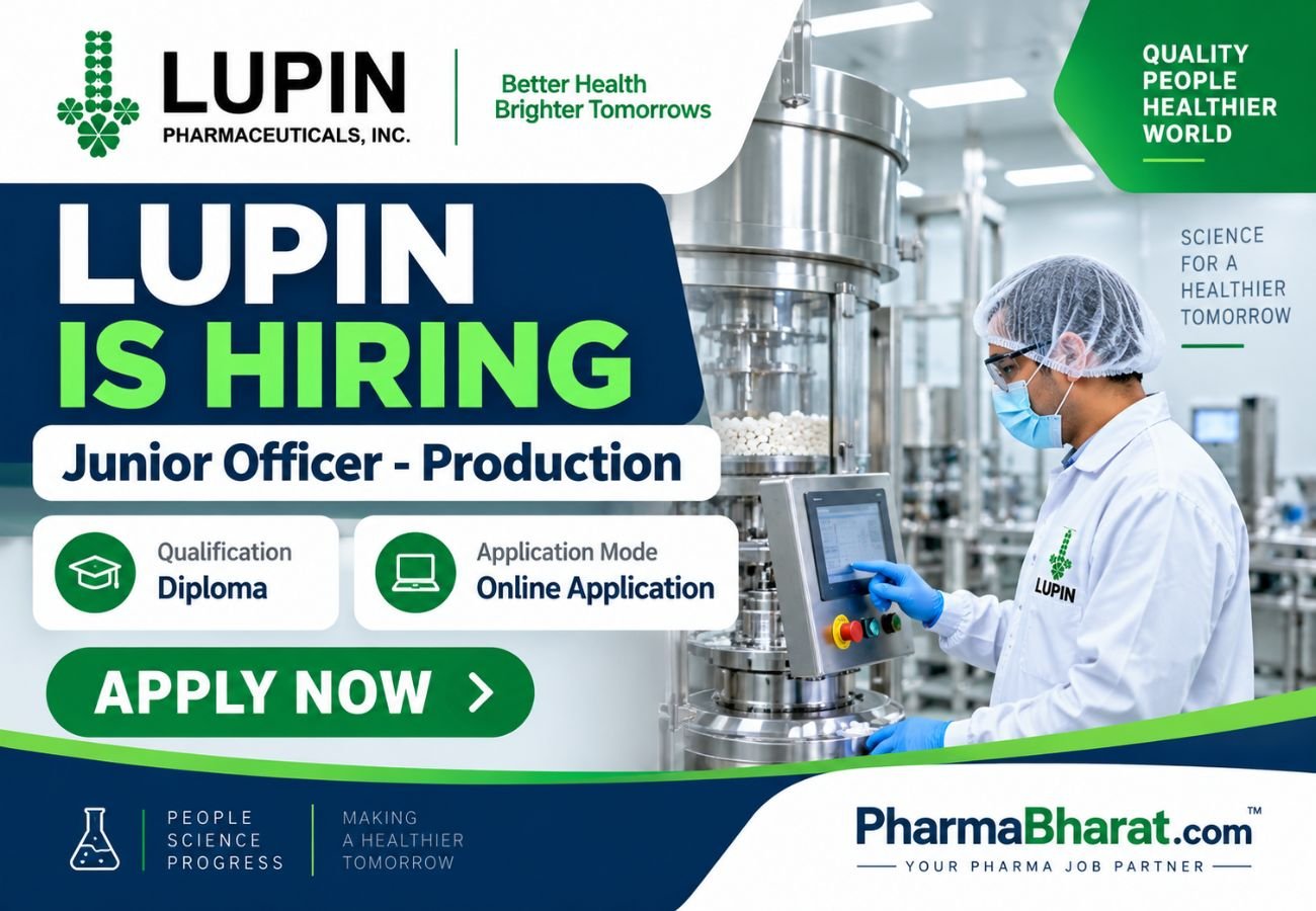 Lupin Junior Officer Production Job Nagpur