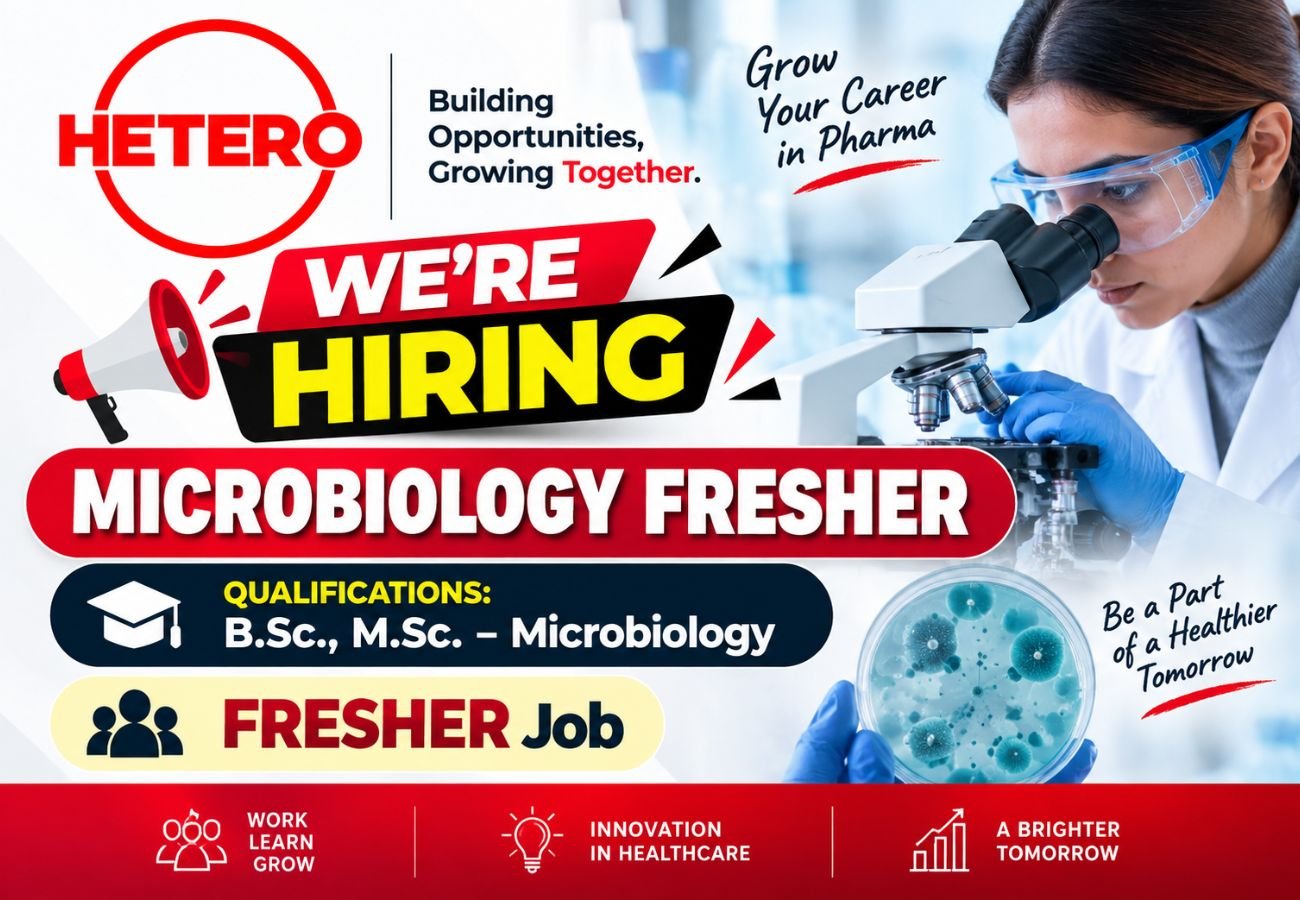 Hetero Biopharma Microbiology Freshers Job