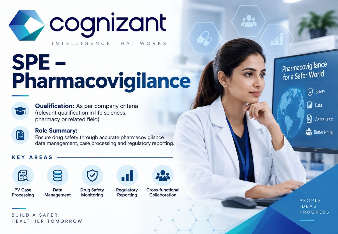 Cognizant hiring for Pharmacovigilance