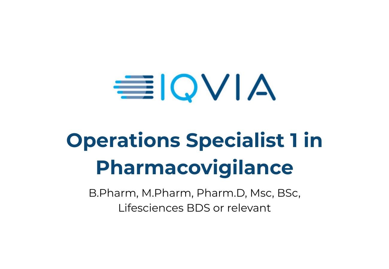 IQVIA Hiring for Pharmacovigilance Operations Specialist 1