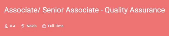 Soterius hiring For Associate / Senior Associate Quality Assurance